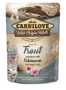 Вологий корм Carnilove cat pouch для котів, з фореллю та ехінацеєю