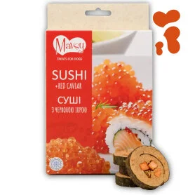 Ласощі Mavsy Freeze dried Sushi with Red Caviar - для собак від 3-х місяців, суші лосося з червоною ікрою