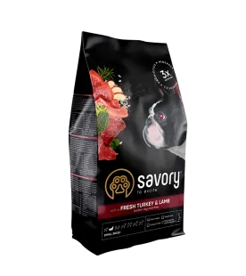 Сухий корм Savory Small Breeds rich in Fresh Lamb and Turkey- для дорослих собак малих порід, зі свіжим ягням та індичкою