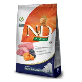 Farmina N&D Grain Free Pumpkin Dog Lamb and Blueberry Puppy Medium and Maxi 