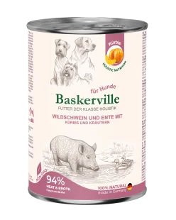 Влажный корм Baskerville HF Holistic Wildschwein und Ente Mit Kurbis (Баскервиль) - для собак, с кабаном, уткой и тыквой
