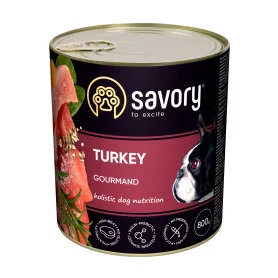Вологий корм Savory Dog Gourmand rich in Turkey - для дорослих собак усіх порід, з індичкою