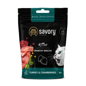 Хрусткі ласощі Savory Kitten Crunchy Shacks rich in Turkey and Cranberries - для здорового росту кошенят, індичка з журавлиною
