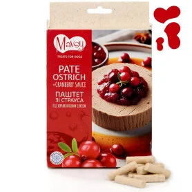 Лакомство Mavsy Freeze dried Pate Ostrich with Cranberry sauce - для собак от 3-х месяцев, паштет из страуса под клюквенным соусом