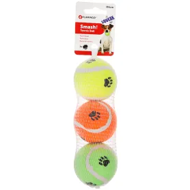 Набір іграшок Flamingo Smash Tennis Ball для собак, 3 м'ячі з пищалкою