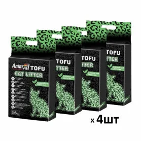 Набір соєвих наповнювачів AnimAll Tofu, з ароматом зеленого чаю 6 л/2,6кг х 4 шт
