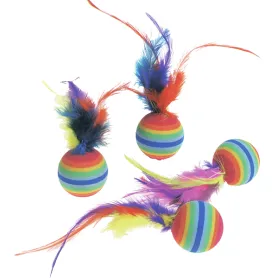 Набір іграшок Flamingo Flamingo Rainbow Ball для котів, 4 штуки