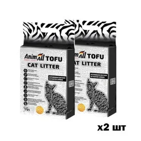 Набір соєвих наповнювачів AnimAll Tofu, з активованим вугіллям 10 л/4,66 кг х 2 шт