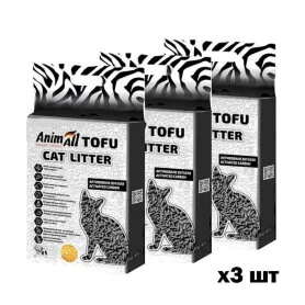 Набір соєвих наповнювачів AnimAll Tofu, з активованим вугіллям 10 л/4,66 кг х 3шт