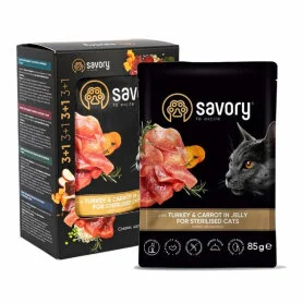 Savory Cat Adult Sterilised, with Turkey and Carrot 