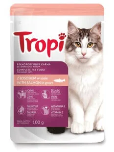 Влажный корм Tropi cat with salmon - для взрослых котов, лосось в соусе