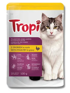 Влажный корм Tropi cat with poultry - для взрослых котов, птица в соусе