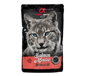 Полнорационный влажный корм Alpha Spirit Salmon Mousse Sterilised Cats – для стерилизованных кошек с лососем