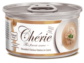 Влажный беззерновой корм Cherie Signature Gravy Shredded Chicken Entrеes in Gravy - для кошек любого возраста и породы, с нежными кусочками мяса курицы в соусе