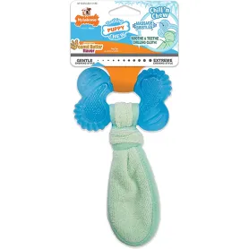 Жувальна Іграшка Nylabone Puppy Chew Freezer Bone with Washcloth для цуценят, зі смаком арахісової олії