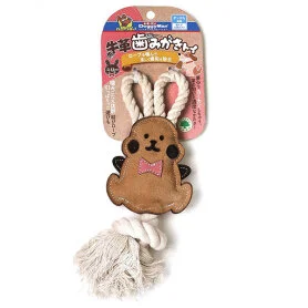 Жувальна іграшка з канатом DoggyMan Leather Rabbit with Rope для собак