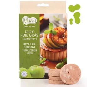 Лакомство Mavsy Freeze dried Duck foie gras with Caramelized Apple - для собак от 3-х месяцев, фуа-гра из утки с карамелизированным яблоком