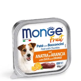 Вологий корм Monge Dog Wet Fruit для дорослих собак, з качкою і апельсином
