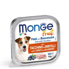 Вологий корм Monge Dog Wet Fruit для дорослих собак, з індичкою і чорницею