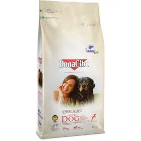 Сухой суперпремиум корм BonaCibo Dog Adult High Energy Chicken & Rice with Anchovy – для взрослых активных собак всех пород, с мясом курицы, анчоусами и рисом 