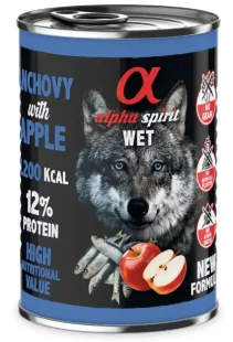 Полнорационный влажный корм Alpha Spirit WET Anchovy with Red Apple для взрослых собак с анчоусами и яблоками