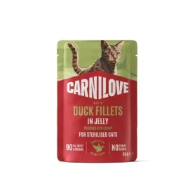 Беззерновий вологий корм Carnilove Jelly Duck with Catnip Sterilised - для стерилізованих котів, з качкою та котячою м'ятою