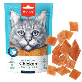 Лакомство Wanpy Chicken Jerky BitesИ - вяленые кусочки для кошек, из курицы