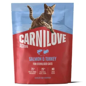 Сухий беззерновий корм Carnilove Active Salmon & Turkey Sterilised - для стерилізованих котів, з лососем та індичкою