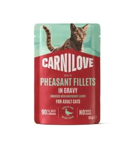 Беззерновий вологий корм Carnilove Gravy Pheasant with Raspberry Leaves - для котів, з фазаном і листям малини в соусі