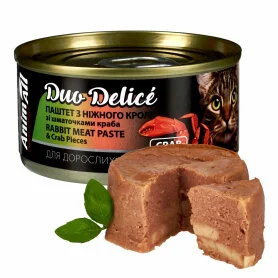 Влажный корм Duo Delice AnimAll (АнимАлл) - для котов, из кроля с кусочками краба
