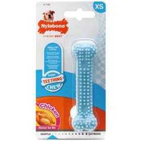 Жувальна іграшка Nylabone Puppy Chew Dental Bone для цуценят, з смаком курки