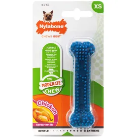 Жувальна іграшка Nylabone Moderate Chew Dental Bone для собак, з смаком курки