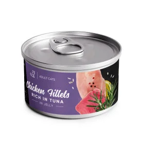 Влажный корм Savory Chicken Fillets rich in Tuna in Jelly for Adult Cats - для взрослых кошек, филе курицы с тунцом в желе