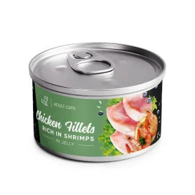Влажный корм Savory Chicken Fillets rich in Shrimp in Jelly for Adult Cats - для взрослых кошек, филе курицы с креветками в желе
