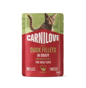 Беззерновий вологий корм Carnilove Gravy Duck with Catnip - для котів, з качкою та котячою м'ятою в соусі