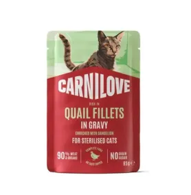 Беззерновий вологий корм Carnilove Gravy Quail with Dandelion Sterilised - для стерилізованих котів, з перепілкою і кульбабою в соусі