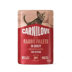 Беззерновий вологий корм Carnilove Gravy Rabbit with Marigold Kitten - для кошенят, з кроликом і календулою в соусі