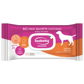 Салфетки Inodorina Functional Eufrasia Miele Bio для щенков с экстрактом одуванчика, медом и цветочным ароматом
