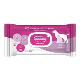 Салфетки Inodorina Functional Intime для интимной гигиены собак и кошек с экстрактами мальвы и календулы