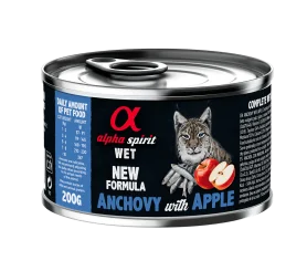 Полнорационный влажный корм Alpha Spirit Anchovy with Red Apple для взрослых кошек всех пород, с анчоусами и яблоками