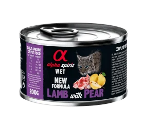 Полнорационный влажный корм Alpha Spirit Lamb with Pear для взрослых кошек всех пород, с ягнятиной и грушами