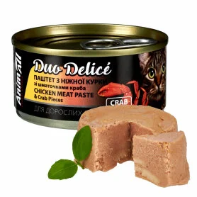 Влажный корм Duo Delice AnimAll (АнимАлл) - для котов, из курицы с кусочками краба