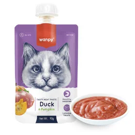 Жидкий корм Wanpy Duck & Pumkin крем-пюре для кошек, с уткой и тыквой