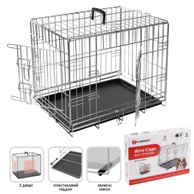 2-дверна клітка Flamingo Wire Cage Keo Silver для собак