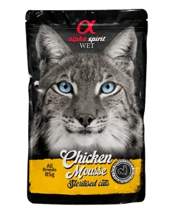 Полнорационный влажный корм Alpha Spirit Chicken Mousse Sterilised Cats – для стерилизованных кошек, с курицей