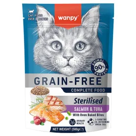 Сухий беззерновий корм Wanpy Sterilized Cat Grain Free Salmon & Tuna - для стерилізованих котів, з лососем та тунцем