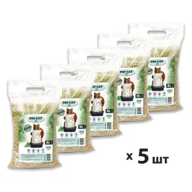 Набір соєвих наповнювачів для котячого туалету Top Cat Tofu Mint - з ароматом м'яти (6 л/2,6 кг х 5шт)