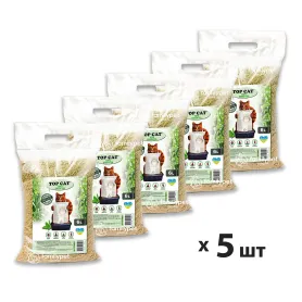 Набір соєвих наповнювачів для котячого туалету Top Cat Tofu Green Tea - з ароматом зеленого чаю (6 л/2,6 кг х 5шт)