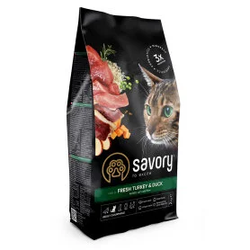 Сухий корм Savory Adult Cat Gourmand rich in Fresh Turkey and Duck - для дорослих котів гурманів, зі свіжою індичкою та качкою
