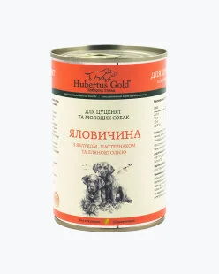 Влажный корм Hubertus Gold (Хубертус) – для щенков, с говядиной, яблоком и пастернаком